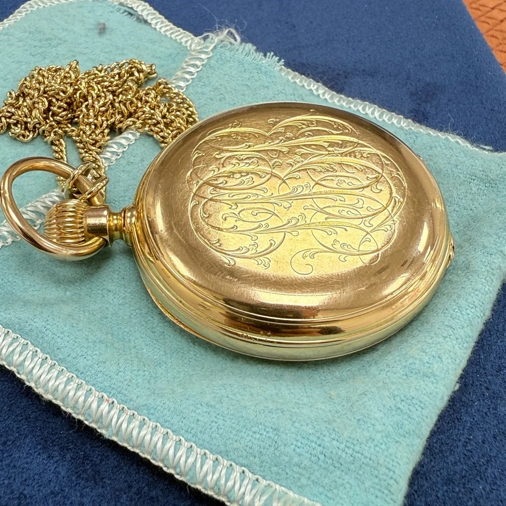 Tiffany & Co. Gold Pocket Watch with White Dial - Picture 13 of 15